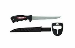 EAGLE CLAW SOFT HANDLE FILLET KNIFE WITH SHEATH AND SHARPENER 6 1/4" BLADE