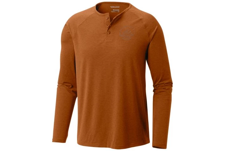 MENS CLOTHING COLUMBIA - TRAIL SHAKER III LONG SLEEVE HENLEY BUTTON - BROWN